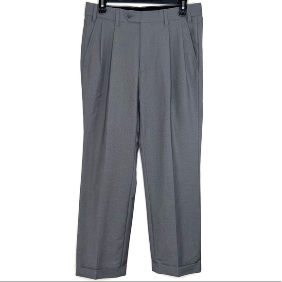 Van Heusen Other - (🎄BOGO) Van Heusen Dress Pants Cuffed Hem Pleat Front Gray 30 29 Office EUC
